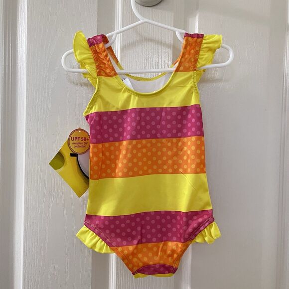 Nickelodeon SpongeBob SquarePants One Piece Swimsuit UPF 50+ Girls Size 2T TAGS - Picture 8 of 10
